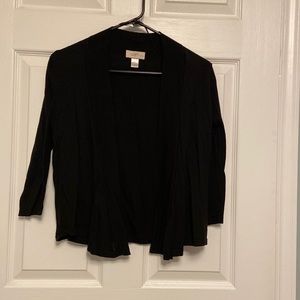 Loft black sweater crop sleeves PS petite small